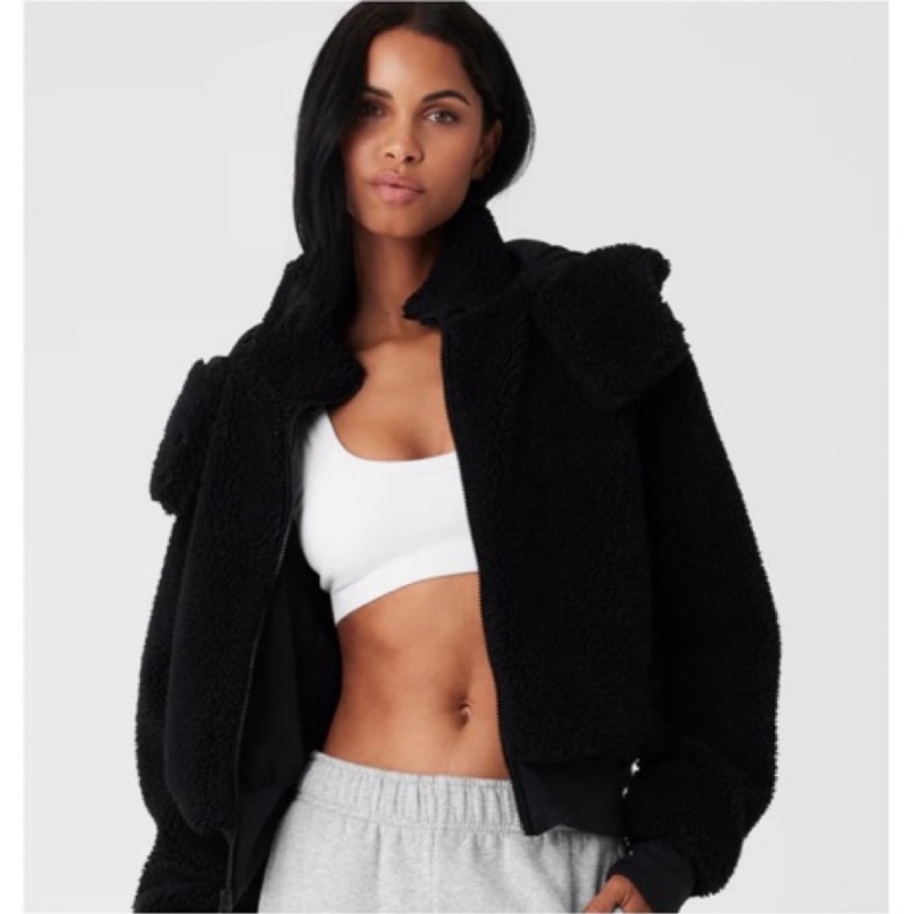 Alo Black Foxy Sherpa Jacket